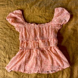 Floral Cutesie Peasant Top